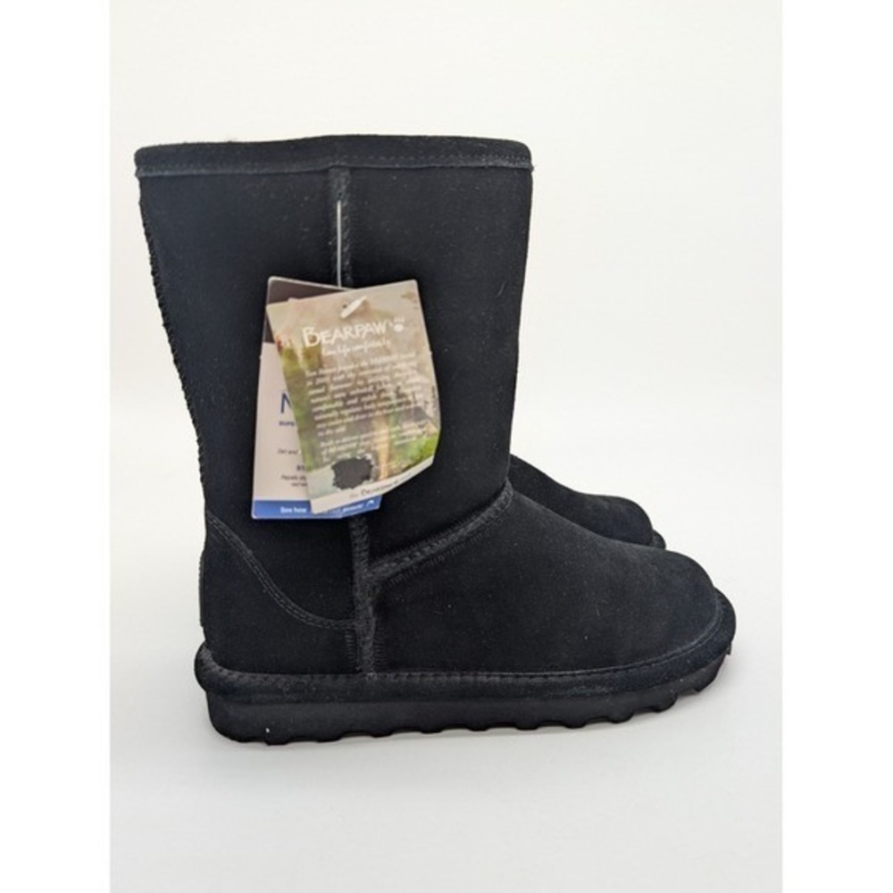 Bearpaw Black Suede Sheepskin Lined Boots Women's size 6 - Picture 5 of 11